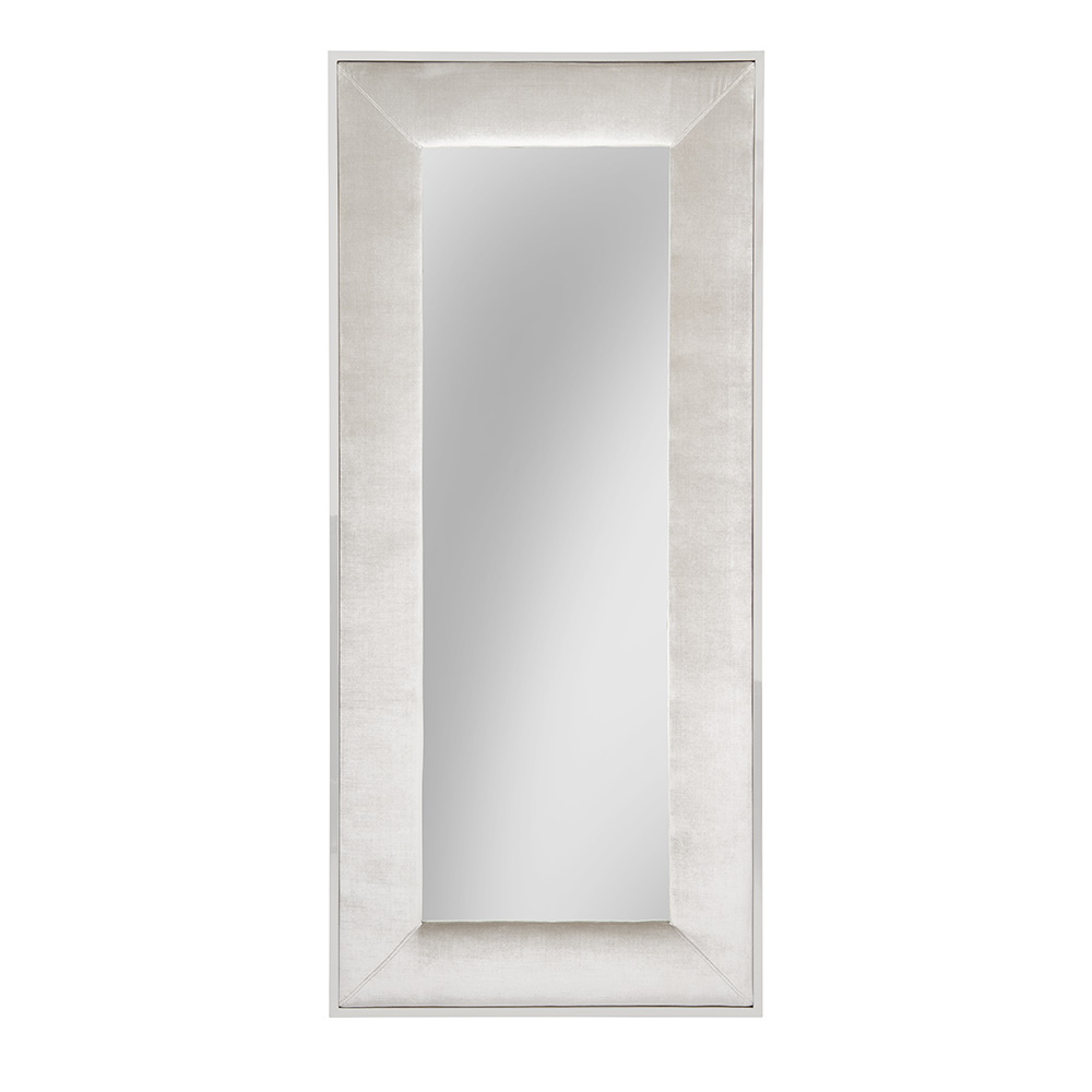 Elaganza Floor Mirror: Grey Velvet